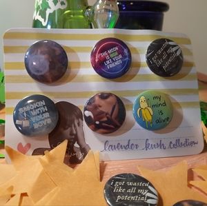 Homemade Taylor Swift Stoner Buttons Pins for Swifities who love cannabis